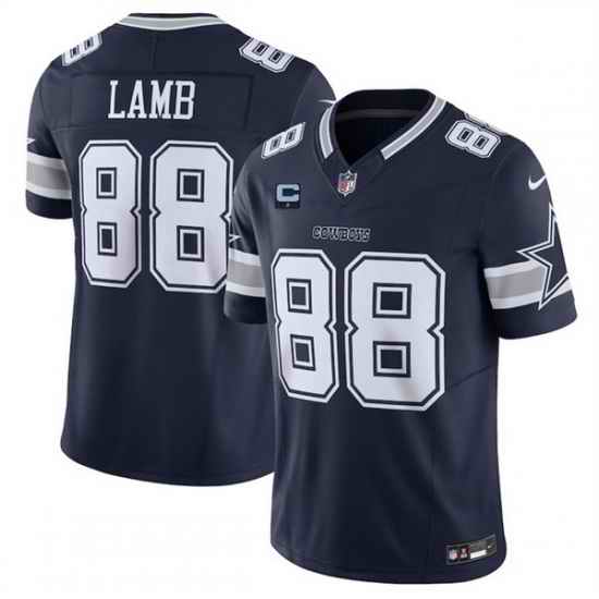 Men Dallas Cowboys 88 CeeDee Lamb Navy 2025 F U S E  With 1 Star C Patch Vapor Limited Stitched Football Jersey