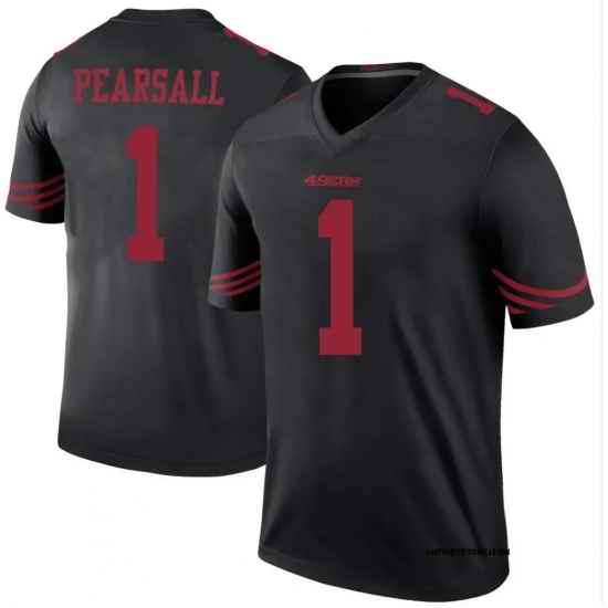 Men San Francisco 49ers 1 Ricky Pearsall Black 2025 F U S E Vapor Untouchable Limited Stitched Football Jersey