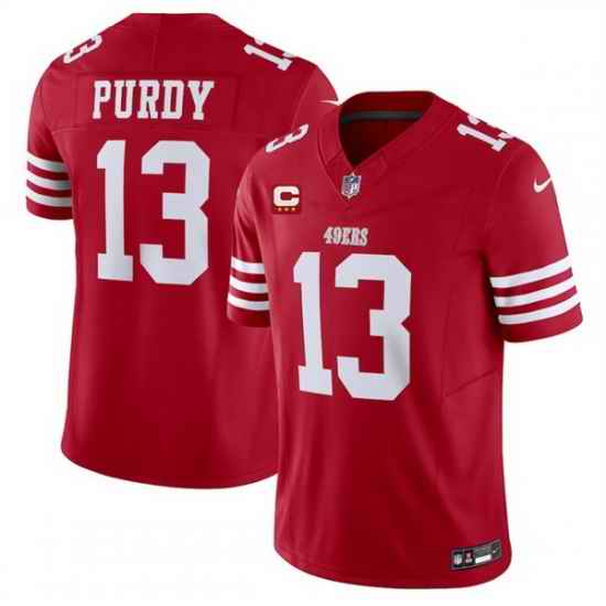 Men San Francisco 49ers 13 Brock Purdy Red 2025 F U S E  With 3 Star C Patch Vapor Untouchable Limited Stitched Football Jersey