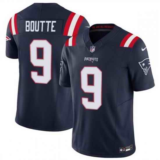 Men New England Patriots 9 Kayshon Boutte Navy 2025 F U S E  Vapor Limited Stitched Football Jersey
