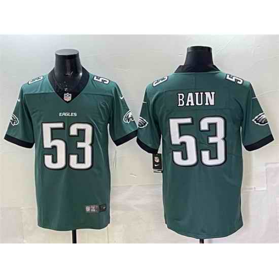 Men Philadelphia Eagles 53 Zack Baun Green New Vapor Untouchable Limited Stitched Football Jersey