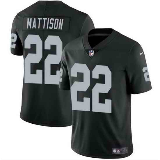 Men Las Vegas Raiders 22 Alexander Mattison Black 2024 Vapor Stitched Football Jersey