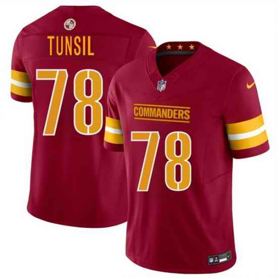 Men Washington Commanders 78 Laremy Tunsil Burgundy 2025 F U S E  Vapor Limited Stitched Football Jersey