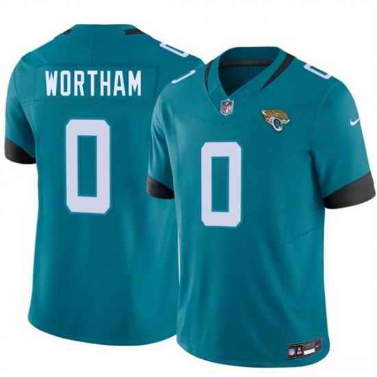 Men Jacksonville Jaguars  0 Michael Wortham Teal 2026 Draft F U S E  Vapor Untouchable Limited Stitched Jersey