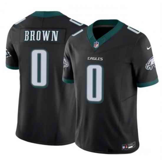 Men Philadelphia Eagles  0 Hollywood Brown Black 2026 F U S E  Vapor Untouchable Limited Stitched Football Jersey