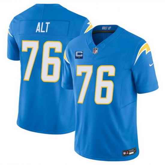 Men Los Angeles Chargers 76 Joe Alt Blue 2025 F U S E With 1 Star C Patch Vapor Limited Stitched Football Jersey