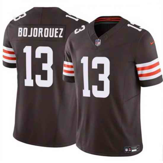 Men Cleveland Browns 13 Corey Bojorquez Brown F U S E  Vapor Limited Stitched Football Jersey