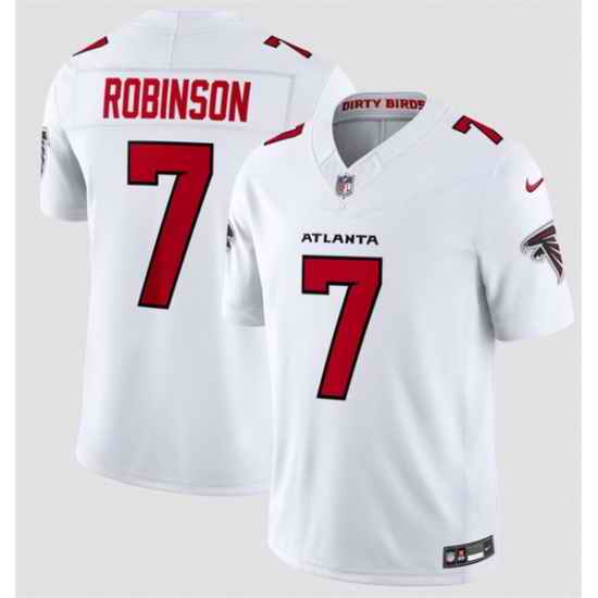 Youth Atlanta Falcons  7 Bijan Robinson White 2026 F U S E  Vapor Untouchable Limited Stitched Football Jersey