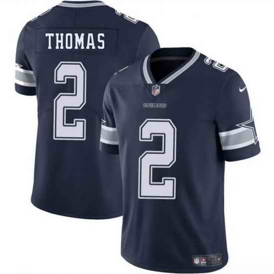 Men Dallas Cowboys 2 Juanyeh Thomas Navy Blue 2025 Vapor Untouchable Limited Stitched Football Jersey