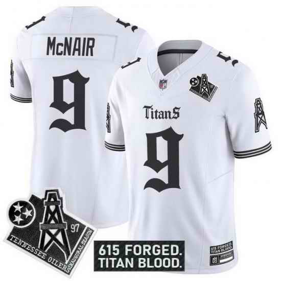 Men Tennessee Titans 9 Steve McNair White F U S E Titan Gothic Shadows Drop Vapor Limited Stitched Football Jersey