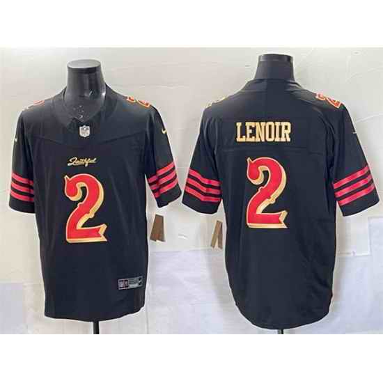 Men San Francisco 49ers 2 Deommodore Lenoir Black 2025 F U S E   u201CRivalries u201D Vapor Limited Stitched Football Jersey