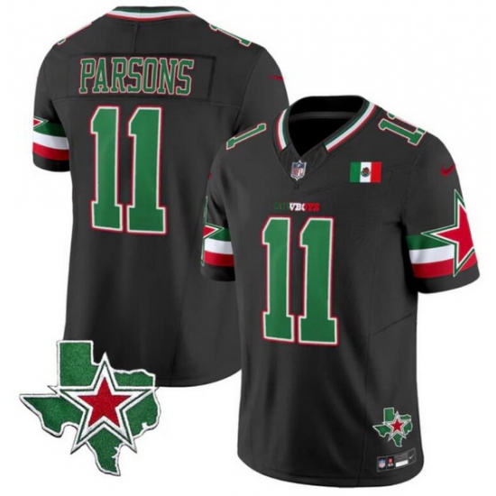 Men Dallas Cowboys 11 Micah Parsons 2024 Mexico Black F U S E  Stitched Football Jersey
