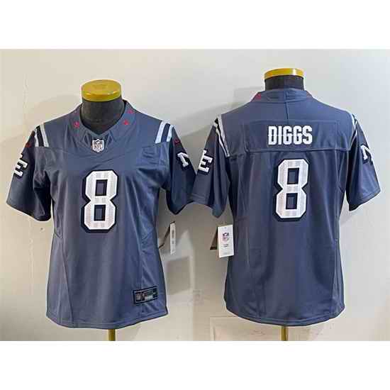 Women New England Patriots 8 Stefon Diggs 2025  Rivalries Stitched Football Jersey