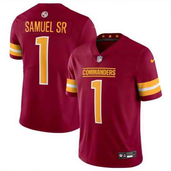 Youth Washington Commanders 1 Deebo Samuel Sr Burgundy 2025 Vapor Limited Stitched Football Jersey