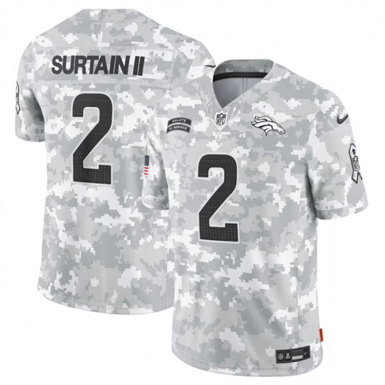 Men Denver Broncos 2 Patrick Surtain II 2024 Arctic Camo Salute To Service Limited Stitched Football Jersey