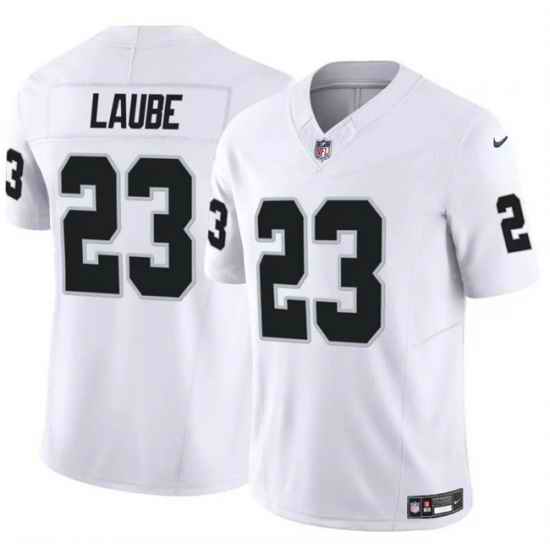 Men Las Vegas Raiders 23 Dylan Laube White F U S E Vapor Stitched Football Jersey