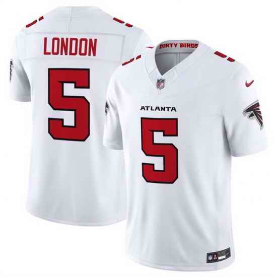 Men Atlanta Falcons  5 Drake London White 2026 New F U S E  Vapor Untouchable Limited Stitched Football Jersey