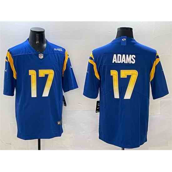 Men Los Angeles Rams 17 Davante Adams Blue 2024 Vapor Untouchable Stitched Football Jersey