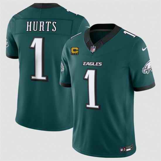 Men Philadelphia Eagles 1 Jalen Hurts Green 2026 F U S E 4 Star C Patch Vapor Untouchable Limited Stitched Football Jersey