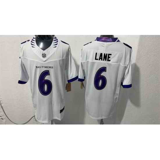 Men Baltimore Ravens  6 Ja Kobi Lane White 2026 F U S E  Vapor Stitched Limited Football Jersey