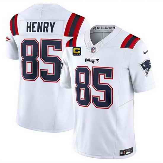 Men New England Patriots 85 Hunter Henry White 2026 F U S E 4 Star C Pach Vapor Limited Stitched Football Jersey