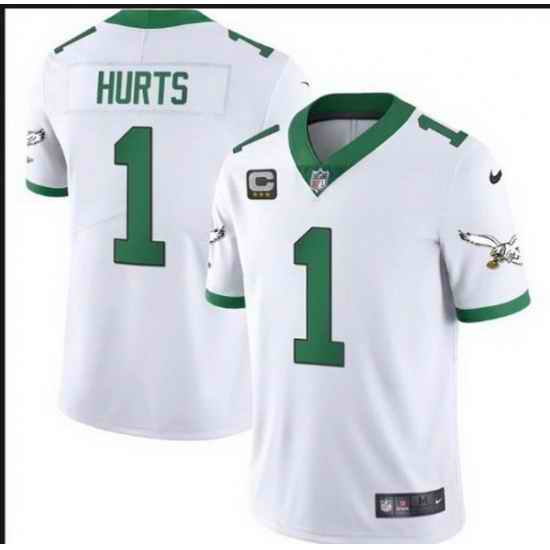 Youth Philadelphia Eagles  1 Jalen Hurts White Vapor Untouchable Limited Stitched Football Jersey