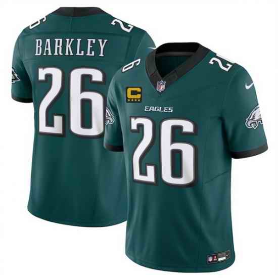 Men Philadelphia Eagles 26 Saquon Barkley Green 2025 F U S E  With 4 Star C Patch Vapor Untouchable Limited Stitched Football Jersey