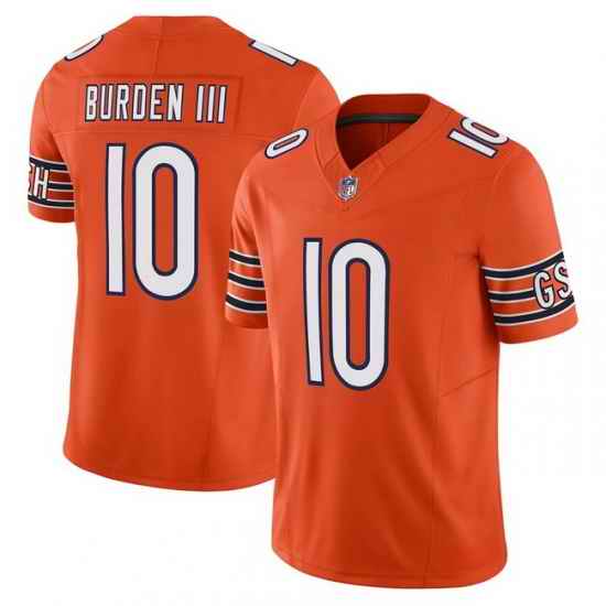 Men Chicago Bears 10 Luther Burden III Orange 2025 F U S E Vapor Untouchable Limited Stitched Football Jersey