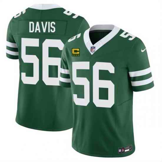 Men New York Jets 56 Demario Davis Green 2025 F U S E 4 Star C Patch Vapor Untouchable Limited Stitched Jersey