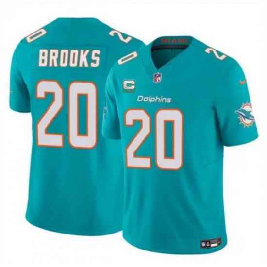 Men Miami Dolphins 20 Jordyn Brooks Aqua 2025 F U S E  With 1 Star C Patch Vapor Limited Stitched Football Jersey