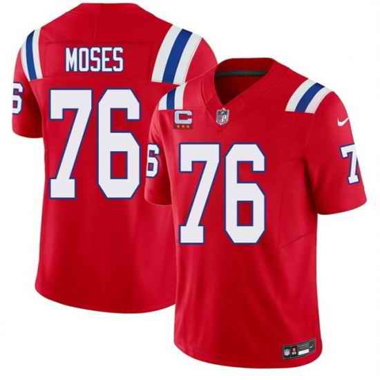 Men New England Patriots 76 Morgan Moses Red 2026 F U S E 3 Star C Pach Vapor Limited Stitched Football Jersey