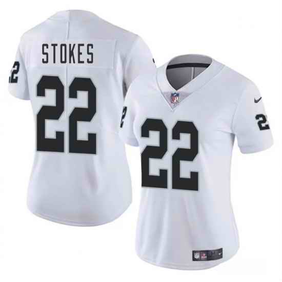 Women Las Vegas Raiders 22 Eric Stokes White 2025 Vapor Stitched Jersey