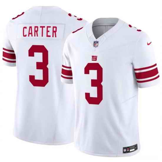 Men New York Giants  3 Abdul Carter White 2026 F U S E  Vapor Untouchable Limited Stitched Jersey