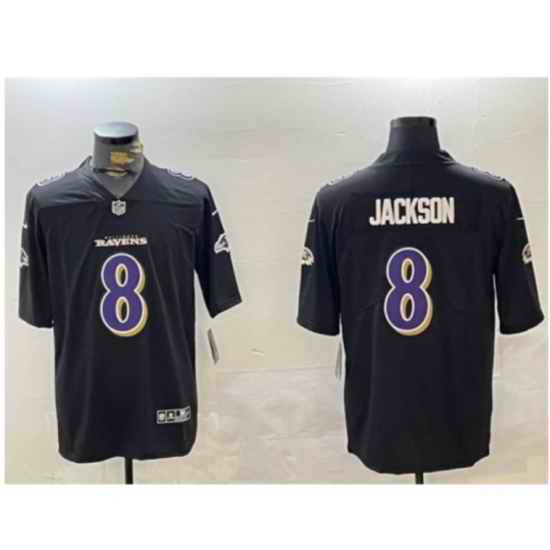 Women Baltimore Ravens 8 Lamar Jackson Black Vapor Limited Football Jersey