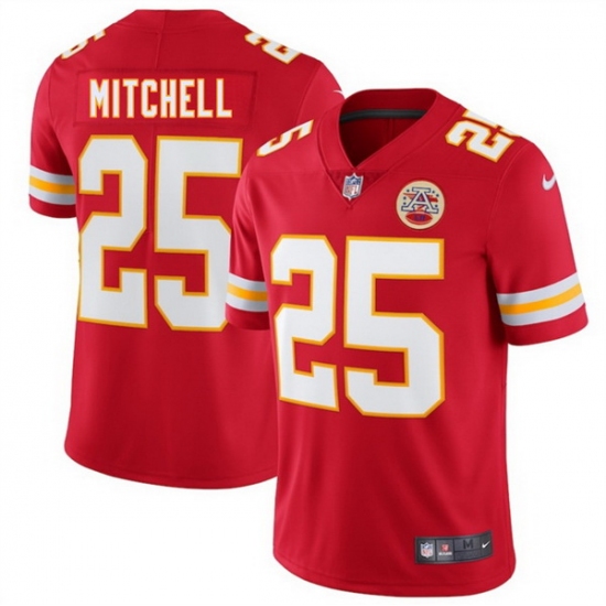 Men   Kansas City Chiefs 25 Elijah Mitchell Red 2025 Vapor Untouchable Limited Stitched Football Jersey
