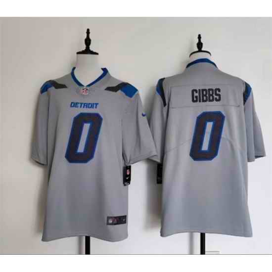 Men Detroit Lions 0 Jahmyr Gibbs Silver 2026 Rivalries Collection Limited Stitched Football Jersey