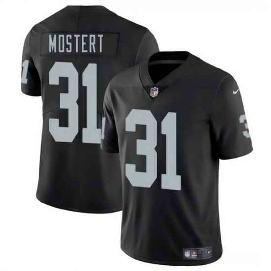 Men Las Vegas Raiders 31 Raheem Mostert Black 2025 Vapor Stitched Football Jersey