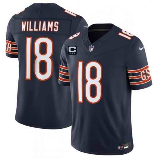 Men Chicago Bears 18 Caleb Williams Navy 2026 F U S E With 3 star C Patch Vapor Untouchable Limited Stitched Football Jersey