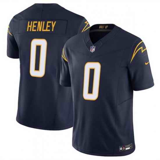 Men Los Angeles Chargers 0 Daiyan Henley Navy 2025 F U S E Vapor Limited Stitched Football Jersey