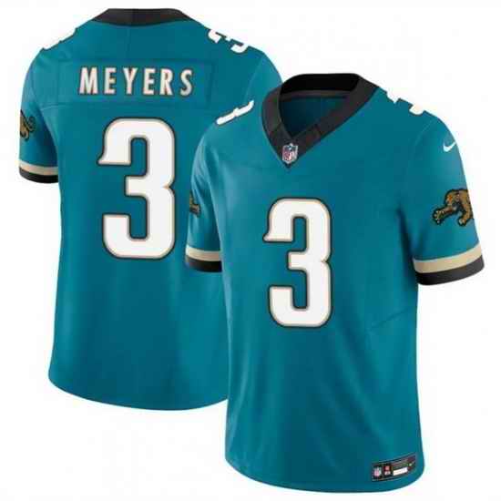 Men Jacksonville Jaguars 3 Jokobi Meyers Teal 2025 F U S E  Prowler Throwback Vapor Limited Stitched Football Jersey