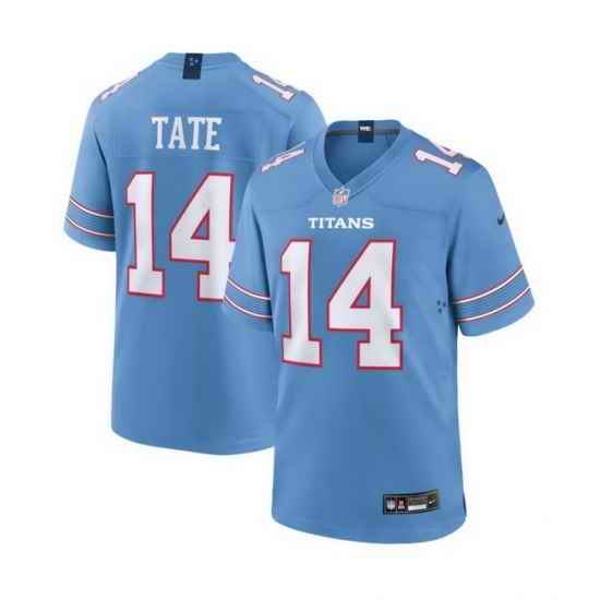 Men Tennessee Titans 14 Carnell Tate Blue Vapor Limited Stitched jersey