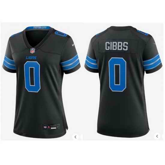 Women Detroit Lions 0 Jahmyr Gibbs Black 2024 F U S E 2nd Alternate Vapor Limited Stitched Jersey