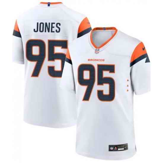 Men Denver Broncos Sai'Vion Jones #95 White Stitched F U S E Nike NFL Jersey