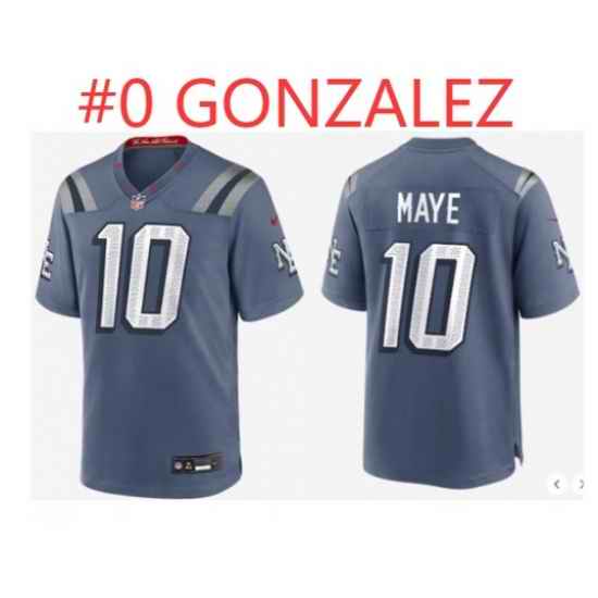 Men New England Patriots #0 Christian Gonzalez Rivalries Collection Jersey