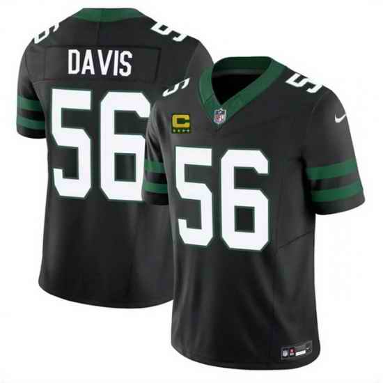 Men New York Jets 56 Demario Davis Black 2025 F U S E 4 Star C Patch Vapor Untouchable Limited Stitched Jersey