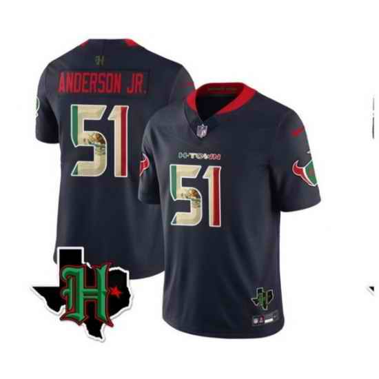 Men Houston Texans 51 Will Anderson Jr  F U S E  Mexican Vapor Limited Stitched Football Jersey