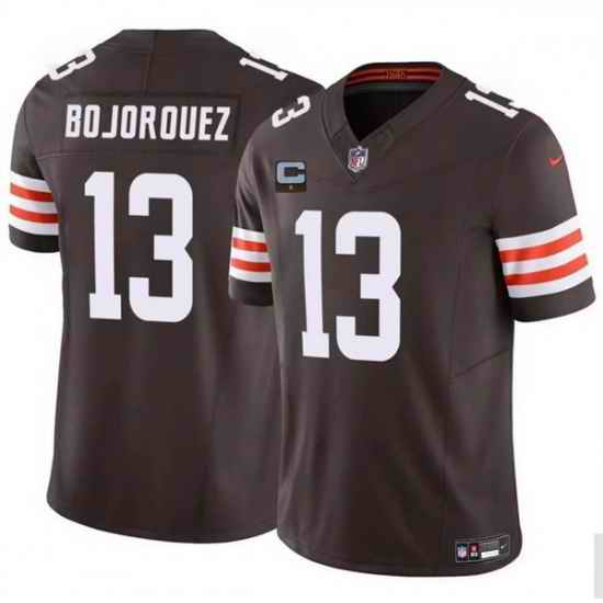 Men Cleveland Browns 13 Corey Bojorquez Brown 2025 F U S E  With 1 Star C Patch Vapor Limited Stitched Football Jersey