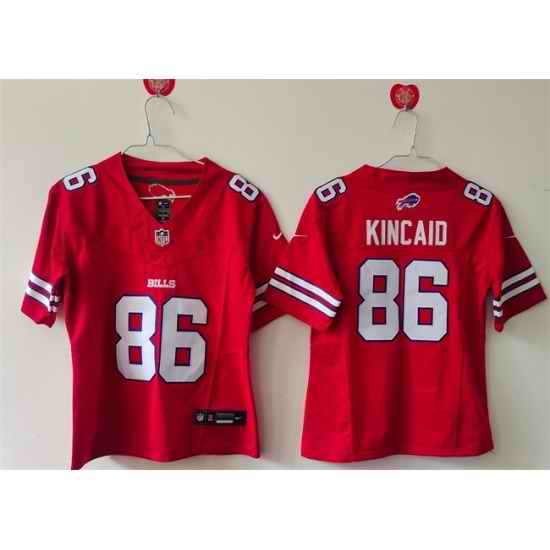 Women Buffalo Bills 86 Dalton Kincaid Red 2023 F U S E  Vapor Untouchable Limited Stitched Football Jersey