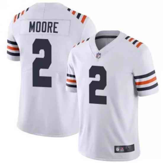 Men Chicago Bears 2 DJ Moore White Vapor Limited Stitched NFL Jersey