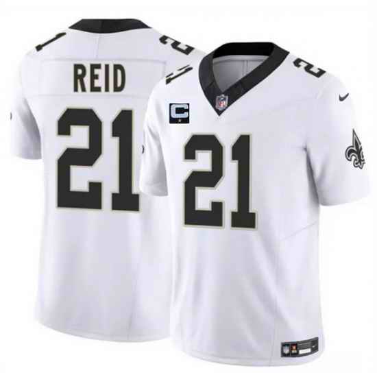 Men New Orleans Saints 21 Justin Reid White 2025 F U S E With 1 Star C Patch Vapor Limited Stitched Football Jersey